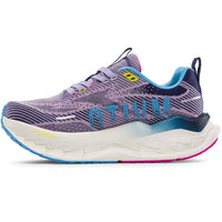 Multicolored running shoe on a white background