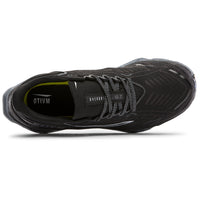 Black athletic shoe on a white background