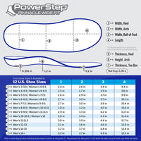 PowerStep Pinnacle Wide sizing chart
