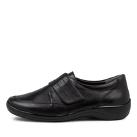 Women's Shoe, Brand Ziera in in Black Leather shoe image outside view