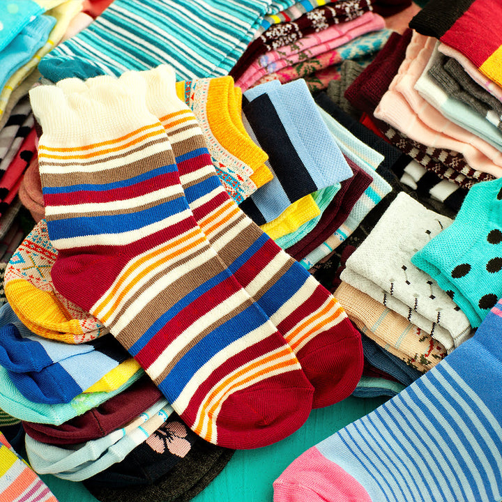 A stack of colorful socks