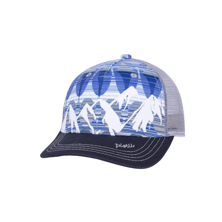 Women's Pistil Hats style name Mckinley Trucker Hat in color Navy. Sku: 0025-NAVY