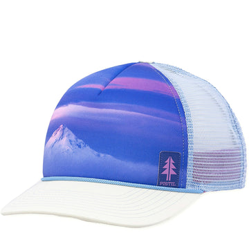 Quarter turn Women's Pistil Hats style name Matty Trucker Hat in color Glacier. Sku: 0038-GLACIER