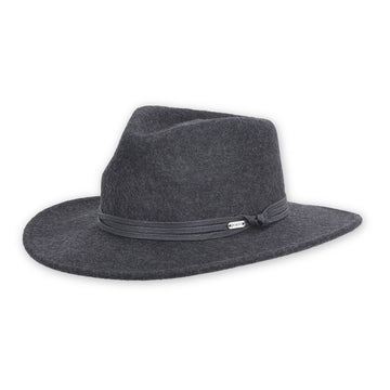 Women's Pistil Hats style name Topaz Wide Brim in color Dark Charcoal. Sku: 0238-DRKCHR