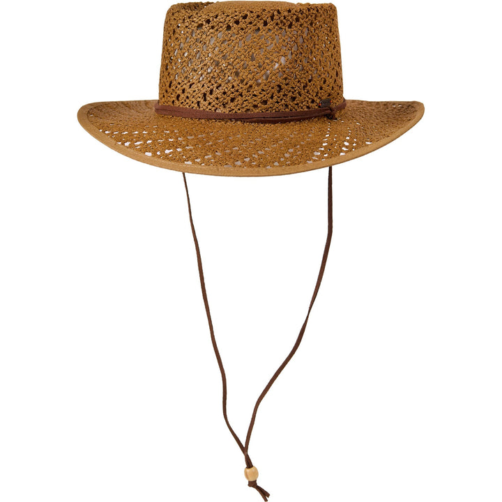 Quarter turn Women's Pistil Hats style name Sunlee Straw Hat in color Brown. Sku: 0395-BROWN