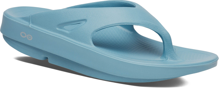 Quarter turn view Women's Oofos Footwear style name Ooriginal Flip in color Ocean Blue. Sku: 1000OCEBLU