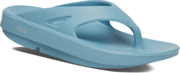 Quarter turn view Women's Oofos Footwear style name Ooriginal Flip in color Ocean Blue. Sku: 1000OCEBLU