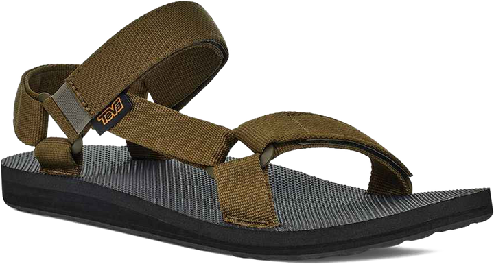 Quarter turn view Men's Teva Footwear style name Original Universal in color Dark Olive. Sku: 1004006-DOL