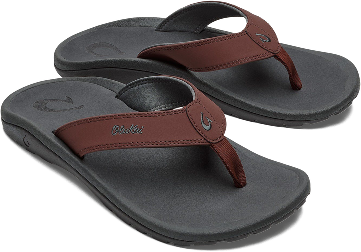 Quarter turn view Men's OluKai Footwear style name Ohana in color Canoe/ Rock. Sku: 10110-12RK