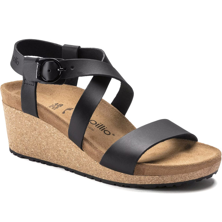 Quarter turn Women's Birkenstock Footwear style name Sibyl Narrow in color Black. Sku: 1018677