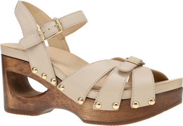 Quarter turn view Women's Dansko Footwear style name Alanna in color Vanilla. Sku: 10202661500