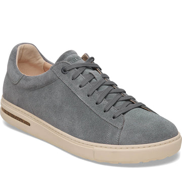 Quarter turn Men's Birkenstock Footwear style name Bend Suede Regular in color Basalt Gray Suede. Sku: 1029573