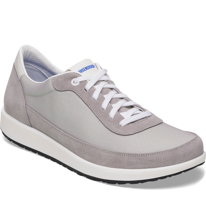 Quarter turn Men's Birkenstock Footwear style name Honnef City Men Regular in color Whale Gray. Sku: 1029629