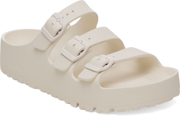 Quarter turn view Women's Birkenstock Footwear style name Florida III Eva Flex Plat Narrow in color Eggshell. Sku: 1029770