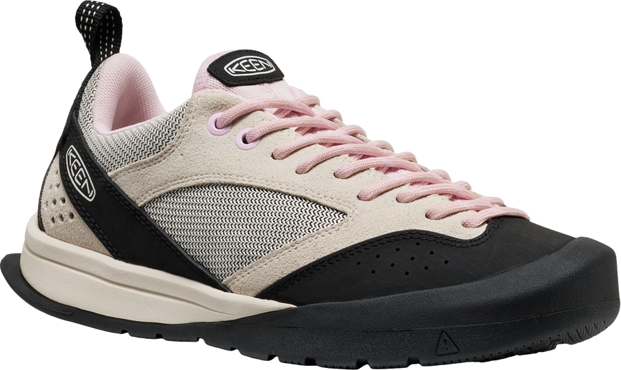 Quarter turn view Women's KEEN Footwear style name Jasper III in color BIRCH/BLK. Sku: 1031197