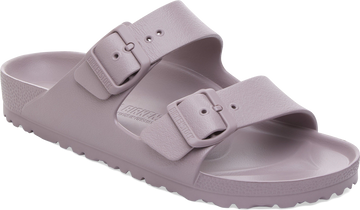 Quarter turn view Women's Birkenstock Footwear style name Arizona Eva Narrow in color Faded Purple. Sku: 1031294
