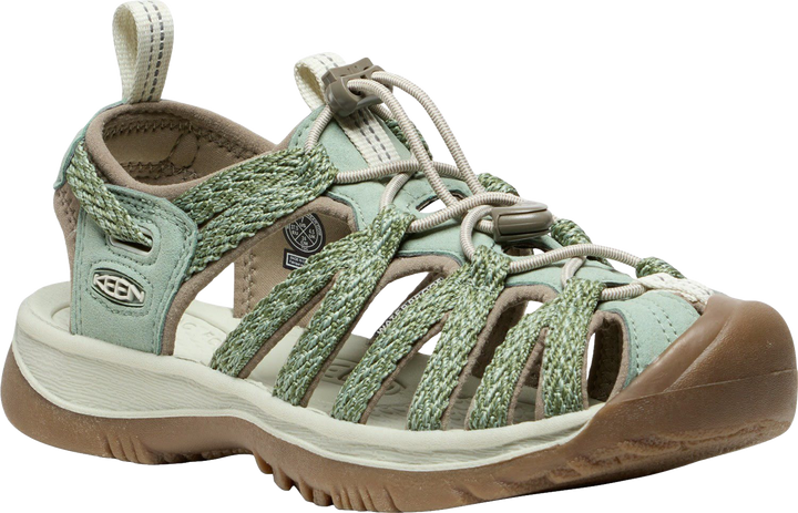 Quarter turn view Women's KEEN Footwear style name Whisper in color Lily Pad. Sku: 1032120