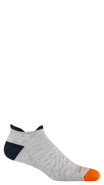 Men's Darn Tough Socks style name Run No Show Tab Ultra Light Cushion in color Ash. Sku: 1039-ASH