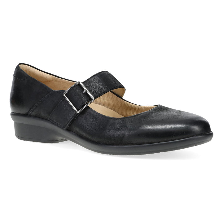 Women's Dansko Collette Wide in Black Burnished Nubuck. Sku: 10503020200