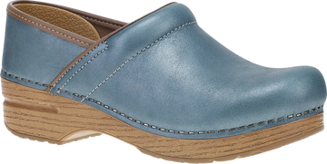 Quarter turn view Women's Dansko Footwear style name Professional in color Blue Metallic. Sku: 1064316121