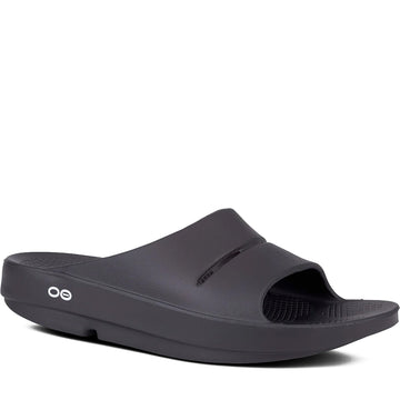Unisex Oofos Ooahh Slide in Black. Sku: 1100BLK