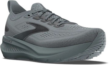 Quarter turn view Men's Brooks Footwear style name Glycerin GTS 23 Medium in color Grey/ Blackened Pearl/ Black. Sku: 110503-1D096