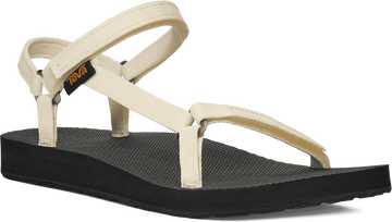 Quarter turn view Women's Teva Footwear style name Original Universal Slim in color White/ Black. Sku: 1150110-WBCK