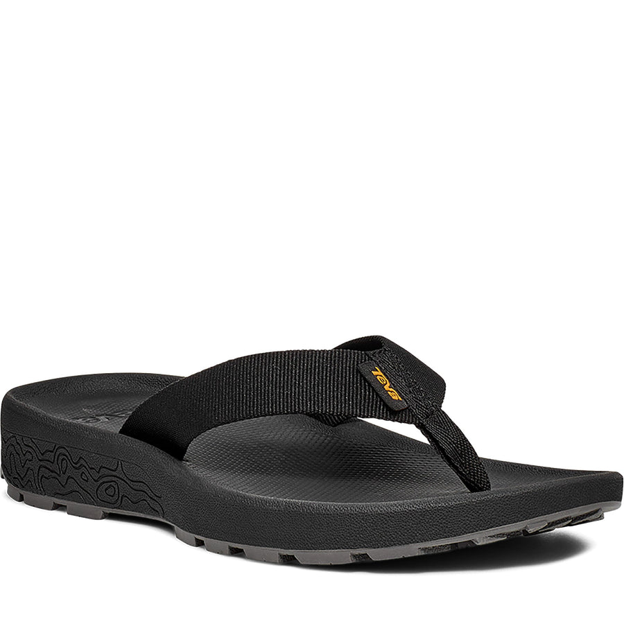Quarter turn Women's TEVA Footwear style name Hydratrek Flip in color Black. Sku: 1150916-BLK