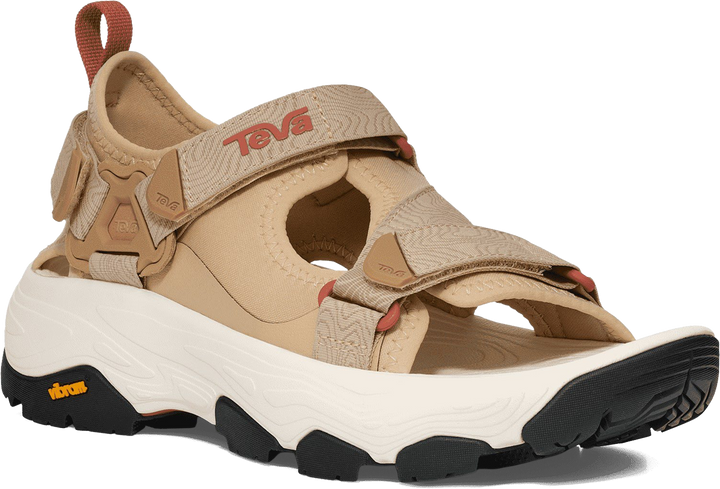 Quarter turn view Women's Teva Footwear style name Grandview Max Sandal in color Boulder. Sku: 1166230-BOU