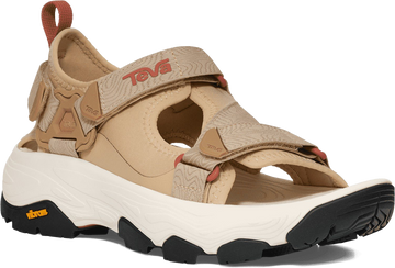 Quarter turn view Women's Teva Footwear style name Grandview Max Sandal in color Boulder. Sku: 1166230-BOU