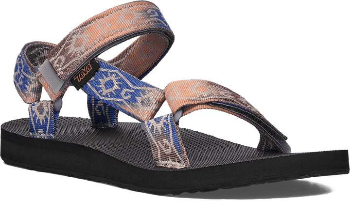 Quarter turn view Women's Teva Footwear style name Original Universal Sunscape in color Waterless Papaya. Sku: 1169376-WSPP