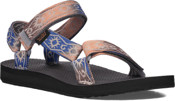 Quarter turn view Women's Teva Footwear style name Original Universal Sunscape in color Waterless Papaya. Sku: 1169376-WSPP