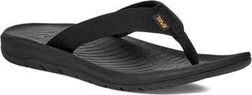Quarter turn view Men's Teva Footwear style name Hurricane Flip in color Black. Sku: 1169492-BLK