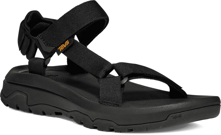Quarter turn view Men's Teva Footwear style name Hurricane XLT3 in color Black. Sku: 1173670-BLK