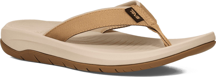 Quarter turn view Women's Teva Footwear style name Hurricane Flip in color Tan. Sku: 1177450-TAN