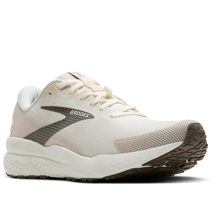 Quarter turn Women's Brooks Footwear style name Ghost 16 Weatherized Medium in color Almond Peach/ Coconut/ Falcon. Sku: 120425-1B184