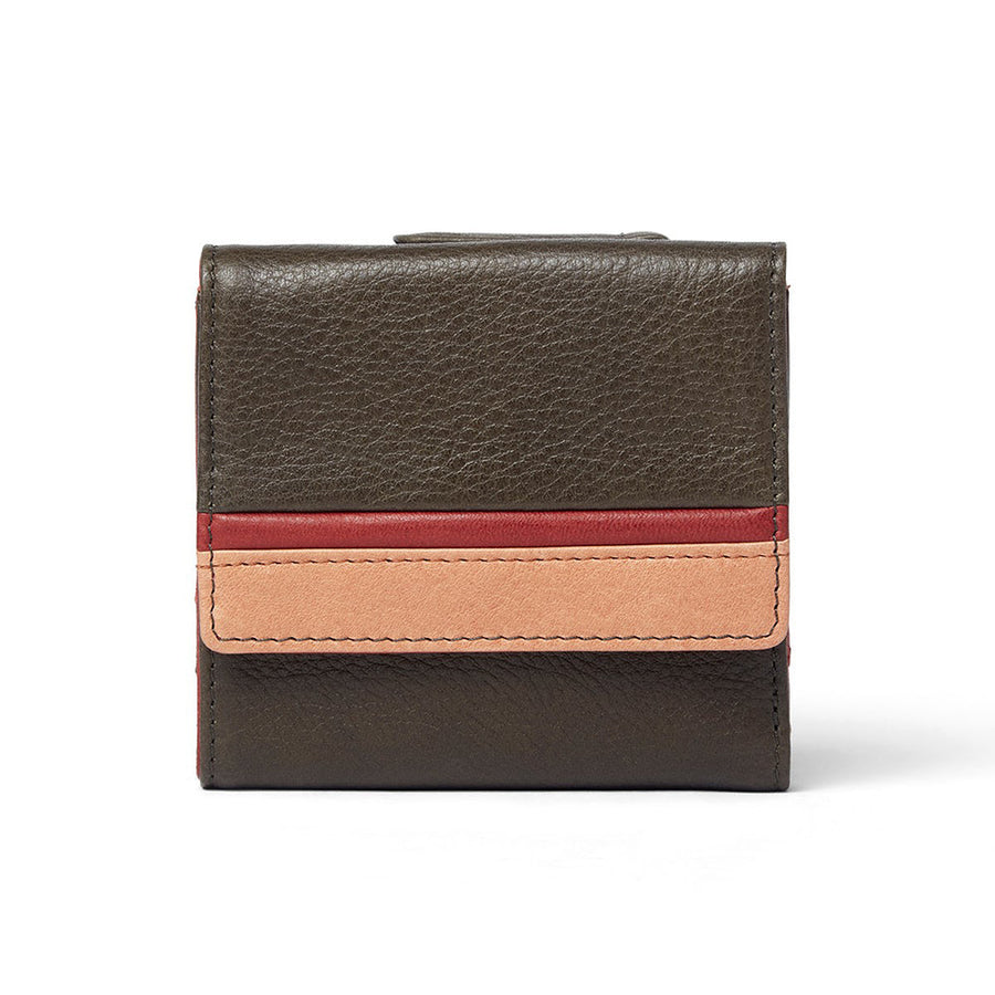 Quarter turn view Women's Osgoode Marley Hand Bag style name Ultra Mini Wallet in color Olive. Sku: 1402-OLI