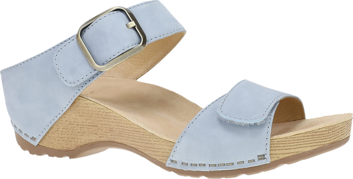 Quarter turn view Women's Dansko Footwear style name Tanya in color Sky Nubuck. Sku: 1711091600