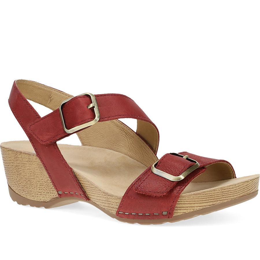 Quarter turn Women's Dansko Footwear style name Trinity in color Cayenne Burnished Nubuck. Sku: 1716631600