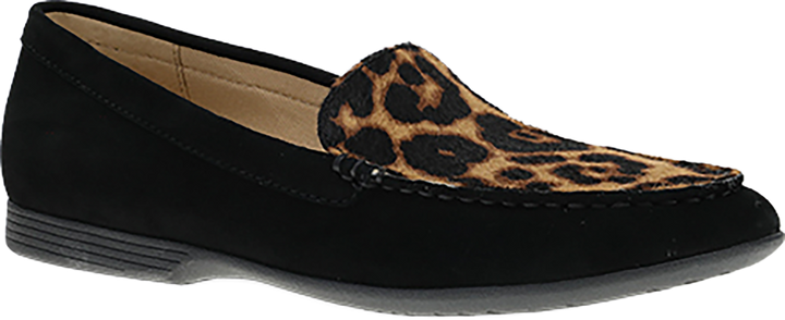 Quarter turn view Women's Dansko Footwear style name Lorri in color BSD/LEOP. Sku: 2043360200