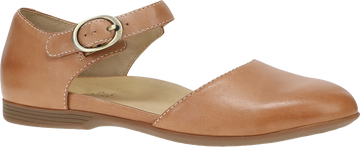 Quarter turn view Women's Dansko Footwear style name Liv in color TAN BUR NP. Sku: 2049640600
