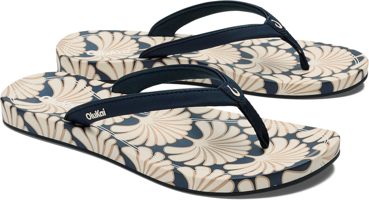 Quarter turn view Women's OluKai Footwear style name Uiki in color Trnch Blue. Sku: 20537-DEZQ
