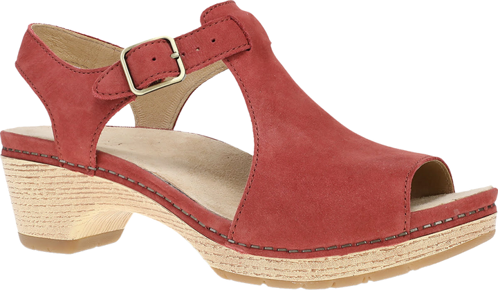 Quarter turn view Women's Dansko Footwear style name Laverne in color Paprika Nubuck. Sku: 2219041400