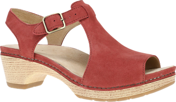 Quarter turn view Women's Dansko Footwear style name Laverne in color Paprika Nubuck. Sku: 2219041400