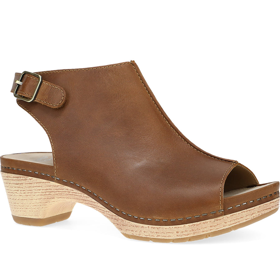 Quarter turn Women's Dansko Footwear style name Lizzy in color Tan Oiled. Sku: 2220641400