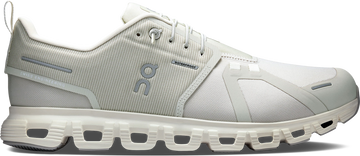 Quarter turn view Men's On Running Footwear style name Cloud 6 Waterproof in color Pelican/ Ghost. Sku: 3MF10063563