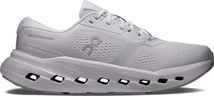 Quarter turn view Men's On Running Footwear style name Cloudrunner 3 in color Glacier/ Alloy. Sku: 3MG10071536