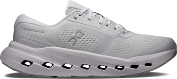 Quarter turn view Men's On Running Footwear style name Cloudrunner 3 in color Glacier/ Alloy. Sku: 3MG10071536