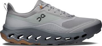 Quarter turn view Men's On Running Footwear style name Cloudhorizon 2 in color Alloy/ Rock. Sku: 3MG10543295