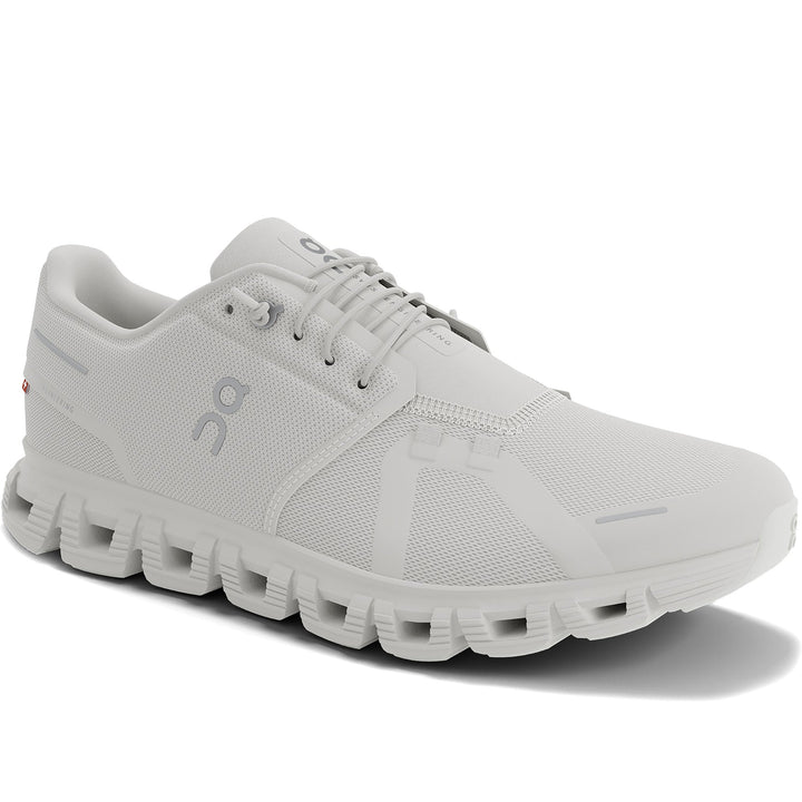Quarter turn Women's On Running Footwear style name Cloud 6 in color White/ White. Sku: 3WF10061200